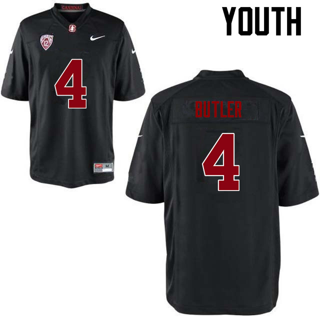 Youth Stanford Cardinal #4 Treyjohn Butler College Football Jerseys Sale-Black - Click Image to Close